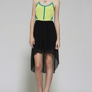 Gentle Fawn medium Lily high low racerback limeade dress brazil world cup